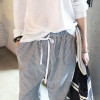 2017 Summer New Fashion Casual Pants Female Elastic Waisted Trousers Stripe Harem Pants Women Plus Size Capris Hot Sale Pantalon
