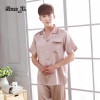 2017 Summer Men Silk Pajamas Sets Sleepwear Short Sleeve Pyjamas Loungewear Plus Size 3XL Casual Thin Plus Size lounge Set
