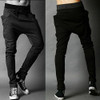 2017 New Men Casual Drawstring Trousers Side Pockets Elastic Waist Long Harem Pants