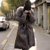 2017 New Large Fur Coat Winter Jacket Women Thicken Warm Padded Cotton Parkas Oversized Black Long Coat  Parka
