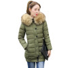 2017 New Fashion Thick Parkas With Big Fur Detachable Winter Jacket Women Long Cotton Hooded Outerwear Coat Female