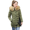 2017 New Fashion Thick Parkas With Big Fur Detachable Winter Jacket Women Long Cotton Hooded Outerwear Coat Female