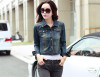 2017 New Fashion Spring Autumn Short Jackets Women Long Sleeve Slim Denim Jacket Ladies Single Breasted Casual Jeans Jacket Coat
