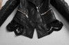 2017 New Fashion PU Jacket Lace Patchwork Slim Women Jacket Pu Leather V-neck Short Outwear Coat S352