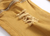 2017 New Fashion Khaki Color Jeans Men Slim Knee zipper Designer Soft Denim Jeans homme Wholesale Ripped Jeans For Men