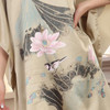 2016 Summer Silk Sexy Nightgowns Women Elegant Sleepshirts Printed Plus Size Lounge Butterfly Sleeves Coffee Female Nightdress