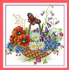 Flower basket and beautiful butterfly DMC Counted Chinese Cross Stitch Kits printed Cross-stitch set Embroidery Needlework