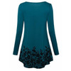 Floral Printed Tunic Tops Long Sleeve A Line Plus Size Blouse