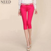 2017 Summer Style Women pants capris  woman candy color slimming capris pants cotton skinny denim capris for women plus size