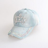 2017 Summer Style Women Adjustable Rhinestone Diamante Crown Denim Sun Baseball Hat Cap Women Caps  l1