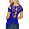 2017 Summer Sexy Women Blusas Vintage Lace Crochet Short Sleeve Hollow Backless Off Shoulder Tee Tops Solid Blouse Shirts