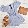 2017 summer sexy beach jumpsuit rompers casual slash neck overalls Stripe off shoulder ruffles short women playsuit bodysuit