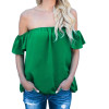 2017 Summer Off Shoulder Sexy Ruffle Tops Ladies Mesh Blouse Femme Short Sleeve Women Chiffon Office Shirts Female Blusas Tunic