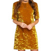 2017 Summer O-neck Short Sleeve Velour Dresses High Quality Women Velvet Dress Solid Loose Party Dress Vestido de festa GV484