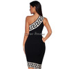 2017 Summer new women off shoulder mini bandage dress sexy bodycon Jacquard geometric dress celebrity party black dress vestidos