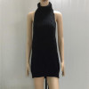 2017 Summer New Turtleneck Sleeveless Long Virgin Killer Sweater Japanes Knitted Sexy backless Women Sweaters And Pullovers WM03