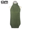 2017 Summer New Turtleneck Sleeveless Long Virgin Killer Sweater Japanes Knitted Sexy backless Women Sweaters And Pullovers WM03
