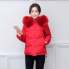 2017 winter coat women outwear short womens clothing solid jacket with hooded fur collar female parka winter jacket women
