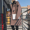 2017 Winter Clothes Men Long Outerwear Woolen Overcoat Loose Trench Cashmere Coat Wool Blends Windbreaker Casual Hooded Jacket