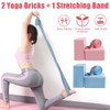 Stretching Strap/Belt 3.2m And Yoga Blocks Combo Blue
