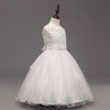 2017 White Flower Girl Dress Kids Ball Gowns First Communion Tulle Dresses Pageant Wedding Girls Sleeveless Gown Children