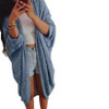 2016 New Autumn Womens Long Coat Bat Sleeved Open Stitch Ladies Casual Knit Sleeve Coat Cardigan Trench Coat Casaco Feminino