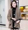 2016 New Autumn Winter Style Women Cashmere Poncho Cape Coat Fake Fox Fur Oversized Long Knitted Cardigan Sweater MY14