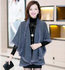 2016 New Autumn Winter Style Women Cashmere Poncho Cape Coat Fake Fox Fur Oversized Long Knitted Cardigan Sweater MY14