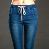 2016 New Autumn Winter Plus Size Korean High Waist Women Harem Pants stretch pants Denim Loose Trousers Women Jeans blue 5XL