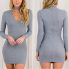 2016 New Arrivals Autumn Dress Deep V Neck Sexy Party Dresses Cotton Long Sleeve Women Bodycon Dress Vestidos Robe 2016 New Arrivals Autumn Dress Deep V Neck Sexy Party Dresses Cotton Long Sleeve Women Bodycon Dress Vestidos Robe