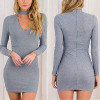 2016 New Arrivals Autumn Dress Deep V Neck Sexy Party Dresses Cotton Long Sleeve Women Bodycon Dress Vestidos Robe 2016 New Arrivals Autumn Dress Deep V Neck Sexy Party Dresses Cotton Long Sleeve Women Bodycon Dress Vestidos Robe