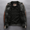 2016 New Arrival men's Vintage genuine cowskin motorcycle leather jacket with Skulls Avirex fly biker jacket for men black XXXL