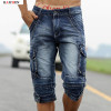 2016 New Arrival Men's Denim Shorts Male Fashion Shorts Multi-pocket Cargo Shorts Washed Denim Short Pants Men Jeans