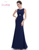 Ever Pretty Evening Dresses HE08691NB Women's Elegant Navy Blue Long Floor length Evening Party Dresses vestidos