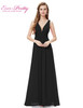Evening Dresses Double V Black Elegant Long Formal Gown EP09016 Ever Pretty 2016 Vestido Longo Evening Dresses