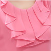 EveingAsky Office Women Shirts Blouses White Pink Purple Elegant Ladies Chiffon Blouse Short Sleeve Womens Tops Chemise Femme