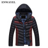 ENWAYEL Autumn Winter Fashion Hood Padded Quilted Headset Men Jacket Coat Warm Male Jackets Parka Hooded Casual Wadded Outerwear