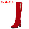 ENMAYLA New Warm Winter Boots Women Shoes Fashion Sexy High-heeled Boots Platform Black Red Big Size 34-43 Women Long Boots