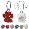 Engraved Pet Dog Tags Custom Cat ID Name Tags for Pets Personalized Paw Bone Shape FREE Gift S L