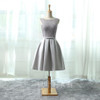 Gray Lace Plus Size Cocktail Dress Knee-length Elegant Satin Cocktail Dress robe de cocktail Party Dresses cocktail mekko