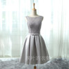 Gray Lace Plus Size Cocktail Dress Knee-length Elegant Satin Cocktail Dress robe de cocktail Party Dresses cocktail mekko