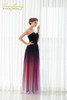Gradient Prom Dresses Sweetheart Chiffon Ruched Long Omre Evening Party Dresses Colorful Graduation Party Gowns robe de soiree
