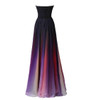 Gradient Color Long Evening Dress A line Strapless Sweetheart Chiffon Floor Length Formal Prom Party Gown Robe De Soiree