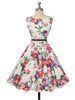 Grace Karin Womens Cocktail Dresses Summer style Floral Print Retro Vintage 50s Casual Party Rockabilly Dress Vestidos Femininos