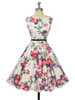 Grace Karin Womens Cocktail Dresses Summer style Floral Print Retro Vintage 50s Casual Party Rockabilly Dress Vestidos Femininos