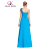 Grace Karin Special Occasion Dresses Cheap One Shoulder Red Yellow Gray Blue Long Bridesmaid Dresses Beautiful Empire Prom Dress