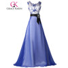 Grace Karin Sleeveless Blue Long Evening Dresses 2017 Abendkleider Sexy Lace Sequins Beading Party Evening Gown for Dinner Night Grace Karin Sleeveless Blue Long Evening Dresses 2017 Abendkleider Sexy Lace Sequins Beading Party Evening Gown for Dinner Night