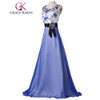 Grace Karin Sleeveless Blue Long Evening Dresses 2017 Abendkleider Sexy Lace Sequins Beading Party Evening Gown for Dinner Night Grace Karin Sleeveless Blue Long Evening Dresses 2017 Abendkleider Sexy Lace Sequins Beading Party Evening Gown for Dinner Night