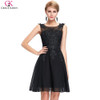 Grace Karin Short Prom Dresses Pink Purple Black Green Vestidos Chiffon Sleeveless Elegant Formal Gowns Wedding Party Dress Prom