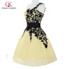 Grace Karin One shoulder puffy Lace Short Prom Dresses 2017 White Black Blue Yellow Organza sexy Evening prom Gowns 4288 Grace Karin One shoulder puffy Lace Short Prom Dresses 2017 White Black Blue Yellow Organza sexy Evening prom Gowns 4288